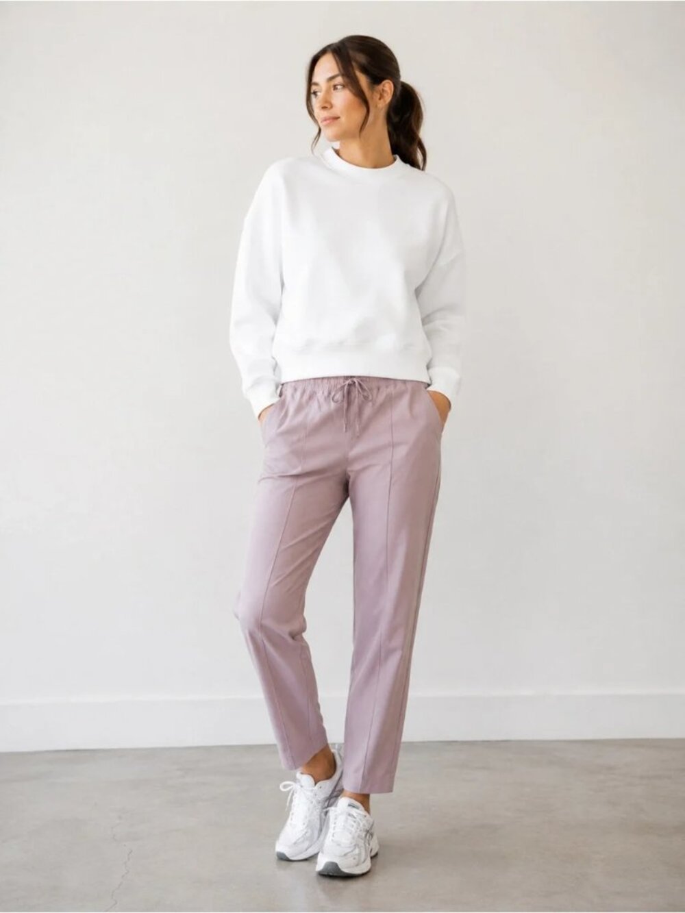 Johnny Was Calme Elements Drawstring Track Pants Mauve L